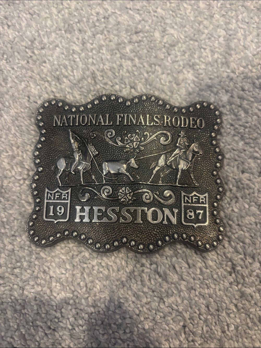 Vintage Hesston National Finals Rodeo belt buckle.